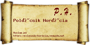 Polácsik Horácia névjegykártya